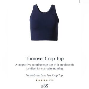 New! Tracksmith Turnover Crop Top - Navy